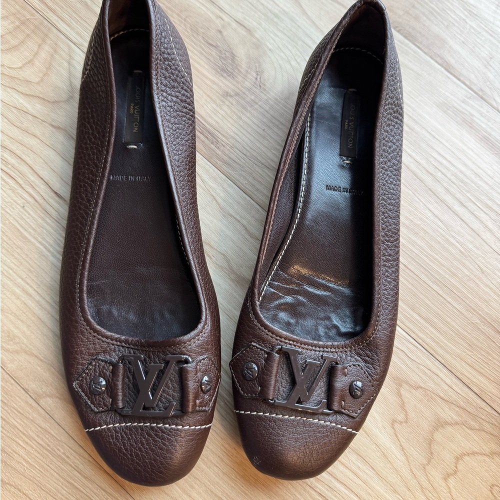 Brown Leather Women's ballet flats